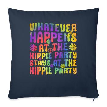 Drôle de cravate hippie colorant la paix - Housse de coussin décorative 45 x 45 cm - bleu marine - Devant