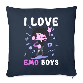 Egirl fille émotionnelle - Housse de coussin décorative 45 x 45 cm - bleu marine - Devant