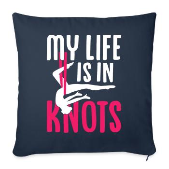 Acrobate de soie aérienne - Housse de coussin décorative 45 x 45 cm - bleu marine - Devant