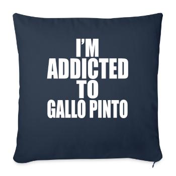 Accro aux plats de riz Gallo Pinto Costa Rica - Housse de coussin décorative 45 x 45 cm - bleu marine - Devant