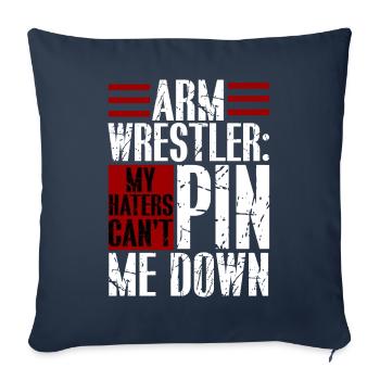 Arm wrestling - Sofa pillowcase 17,3'' x 17,3'' (45 x 45 cm) - navy - Front