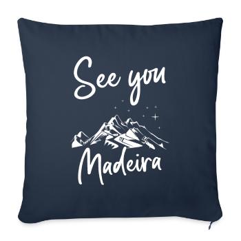 Randonnée en montagne à Madère - Housse de coussin décorative 45 x 45 cm - bleu marine - Devant