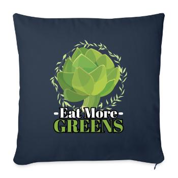 Eat More Green Artichokes Vegan - Sofa pillowcase 17,3'' x 17,3'' (45 x 45 cm) - navy - Front