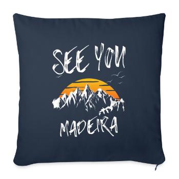 Randonnée en montagne à Madère - Housse de coussin décorative 45 x 45 cm - bleu marine - Devant