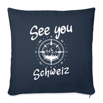 Switzerland Snowboarding Switzerland hiking and skiing - Sofa pillowcase 17,3'' x 17,3'' (45 x 45 cm) - navy - Front