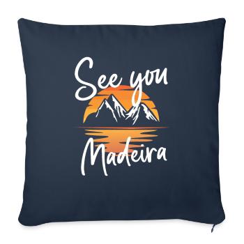 Randonnée en montagne à Madère - Housse de coussin décorative 45 x 45 cm - bleu marine - Devant