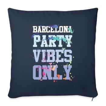 Ambiance de fête à Barcelone - Housse de coussin décorative 45 x 45 cm - bleu marine - Devant