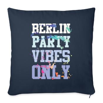 Berlin Party Vibes - Housse de coussin décorative 45 x 45 cm - bleu marine - Devant