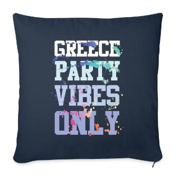 Ambiance de fête en Grèce - Housse de coussin décorative 45 x 45 cm - bleu marine - Devant