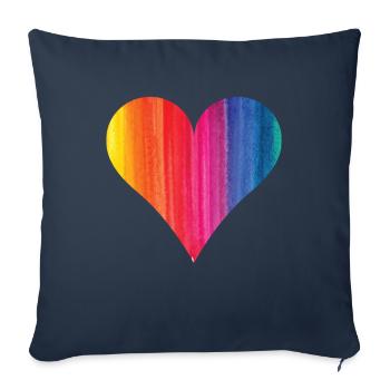 Rainbow Heart LGBTQ Gay Gay Gay - Sofa pillowcase 17,3'' x 17,3'' (45 x 45 cm) - navy - Front