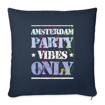 Ambiance de fête à Amsterdam - Housse de coussin décorative 45 x 45 cm - bleu marine - Devant