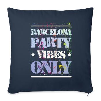 Ambiance de fête à Barcelone - Housse de coussin décorative 45 x 45 cm - bleu marine - Devant