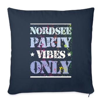 Ambiance de fête de la mer du Nord - Housse de coussin décorative 45 x 45 cm - bleu marine - Devant