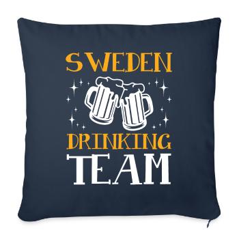 Suède Équipe de consommation d’alcool - Housse de coussin décorative 45 x 45 cm - bleu marine - Devant