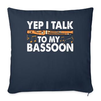 Basson - Housse de coussin décorative 45 x 45 cm - bleu marine - Devant