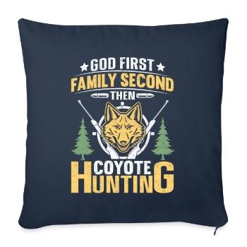 Coyote Hunter Yote - Sofa pillowcase 17,3'' x 17,3'' (45 x 45 cm) - navy - Front