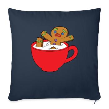 Coupe Gingerbread Man - Housse de coussin décorative 45 x 45 cm - bleu marine - Devant