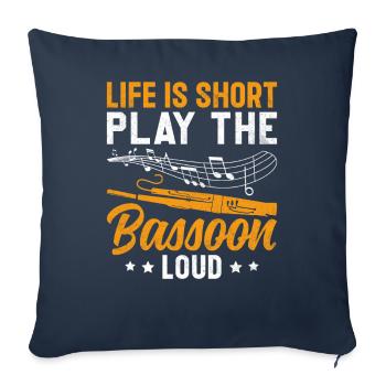 Basson - Housse de coussin décorative 45 x 45 cm - bleu marine - Devant