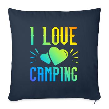 I love camping - Sofa pillowcase 17,3'' x 17,3'' (45 x 45 cm) - navy - Front