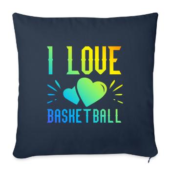 Ich liebe Basketball - Sofakissenbezug 45 x 45 cm - Navy - Vorne