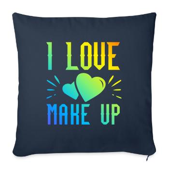 I love makeup - Sofa pillowcase 17,3'' x 17,3'' (45 x 45 cm) - navy - Front