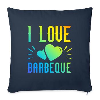 I love barbeque - Sofa pillowcase 17,3'' x 17,3'' (45 x 45 cm) - navy - Front