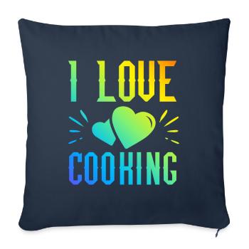 I love cooking - Sofa pillowcase 17,3'' x 17,3'' (45 x 45 cm) - navy - Front