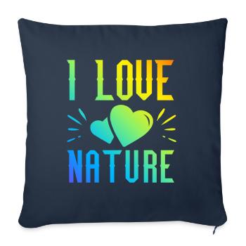 I love nature - Sofa pillowcase 17,3'' x 17,3'' (45 x 45 cm) - navy - Front