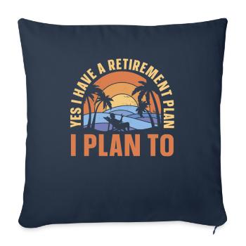 Pensioner pension funny - Sofa pillowcase 17,3'' x 17,3'' (45 x 45 cm) - navy - Front