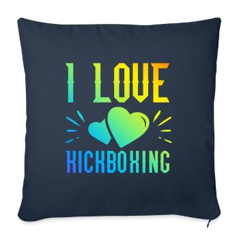I love kick boxing - Sofa pillowcase 17,3'' x 17,3'' (45 x 45 cm) - navy - Front