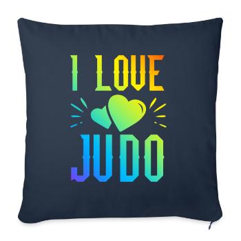 I love judo - Sofa pillowcase 17,3'' x 17,3'' (45 x 45 cm) - navy - Front
