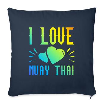 J’adore le Muay Thai - Housse de coussin décorative 45 x 45 cm - bleu marine - Devant