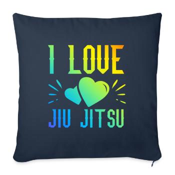 J’adore le Jiu Jitsu - Housse de coussin décorative 45 x 45 cm - bleu marine - Devant