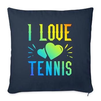 I love tennis - Sofa pillowcase 17,3'' x 17,3'' (45 x 45 cm) - navy - Front