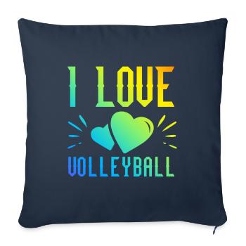 I love volleyball - Sofa pillowcase 17,3'' x 17,3'' (45 x 45 cm) - navy - Front