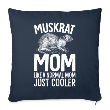 Rat musqué rétro - Housse de coussin décorative 45 x 45 cm - bleu marine - Devant