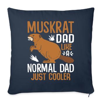 Rat musqué rétro - Housse de coussin décorative 45 x 45 cm - bleu marine - Devant