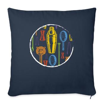 Cocktail Shaker Retro Cocktail Alcohol - Sofa pillowcase 17,3'' x 17,3'' (45 x 45 cm) - navy - Front