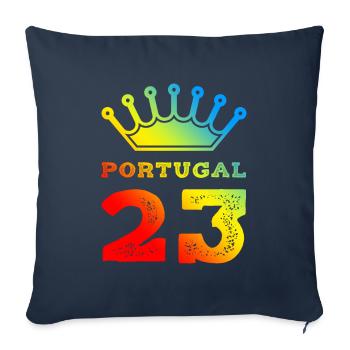 Portugal 23 Maillot 2023 - Housse de coussin décorative 45 x 45 cm - bleu marine - Devant