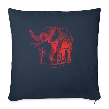 Éléphant Enfants Éléphant Rouge - Housse de coussin décorative 45 x 45 cm - bleu marine - Devant
