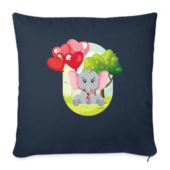 Elephant Kids Mignon Ballon Éléphant - Housse de coussin décorative 45 x 45 cm - bleu marine - Devant