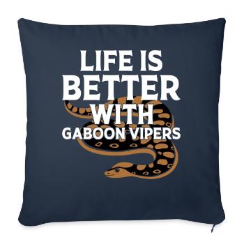 Snake owners - Sofa pillowcase 17,3'' x 17,3'' (45 x 45 cm) - navy - Front