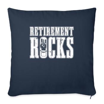 Pension de retraité Drôles de roches de retraite - Housse de coussin décorative 45 x 45 cm - bleu marine - Devant