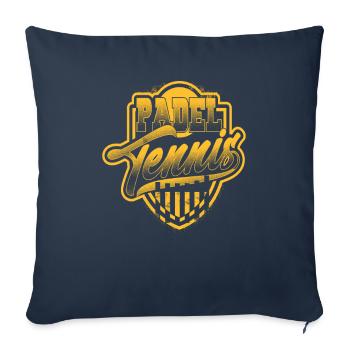 Logo du joueur de padel de padel de tennis - Housse de coussin décorative 45 x 45 cm - bleu marine - Devant