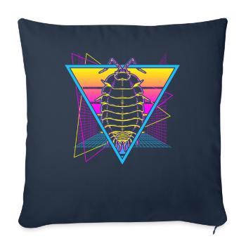 Isopodes Retro Vaporwave - Housse de coussin décorative 45 x 45 cm - bleu marine - Devant