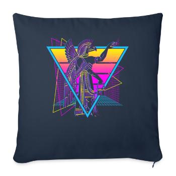 Anunnaki Anciens Sumériens Babyloniens Assyriens - Housse de coussin décorative 45 x 45 cm - bleu marine - Devant