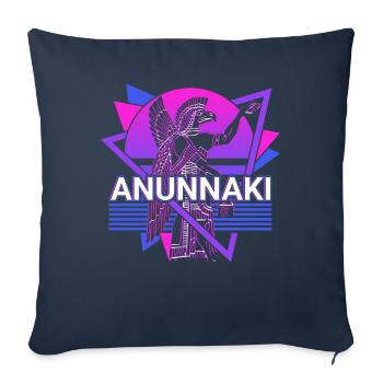 Anunnaki Anciens Sumériens Babyloniens Assyriens - Housse de coussin décorative 45 x 45 cm - bleu marine - Devant