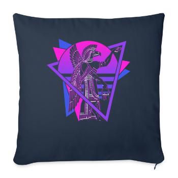 Anunnaki Anciens Sumériens Babyloniens Assyriens - Housse de coussin décorative 45 x 45 cm - bleu marine - Devant