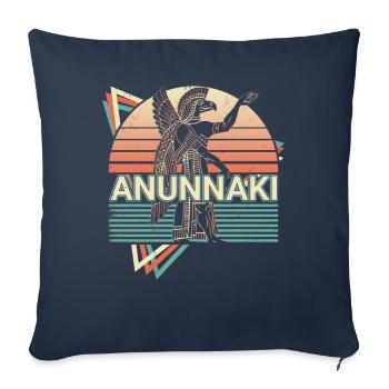Anunnaki Anciens Sumériens Babyloniens Assyriens - Housse de coussin décorative 45 x 45 cm - bleu marine - Devant