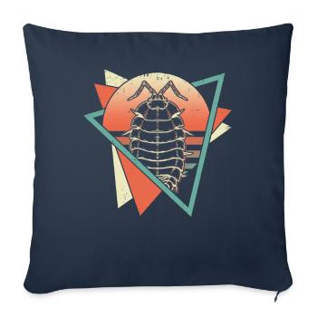 Isopodes Retro Vaporwave - Housse de coussin décorative 45 x 45 cm - bleu marine - Devant